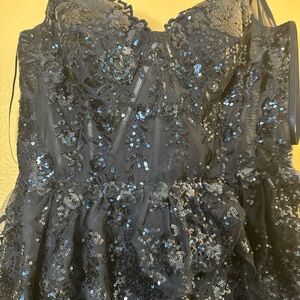 Blondie Nites Midnight Navy  Sequin Dress